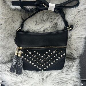 Black Studded Crossbody Bag